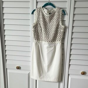 Ivanka Trump Tan and Brown Sheath Mini Dress